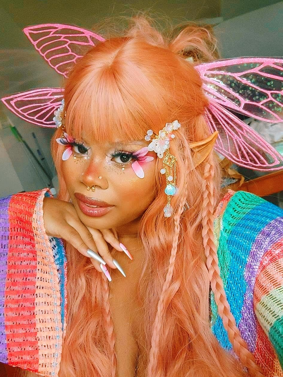 Glass Fairy Wing Hair Sticks - Pink