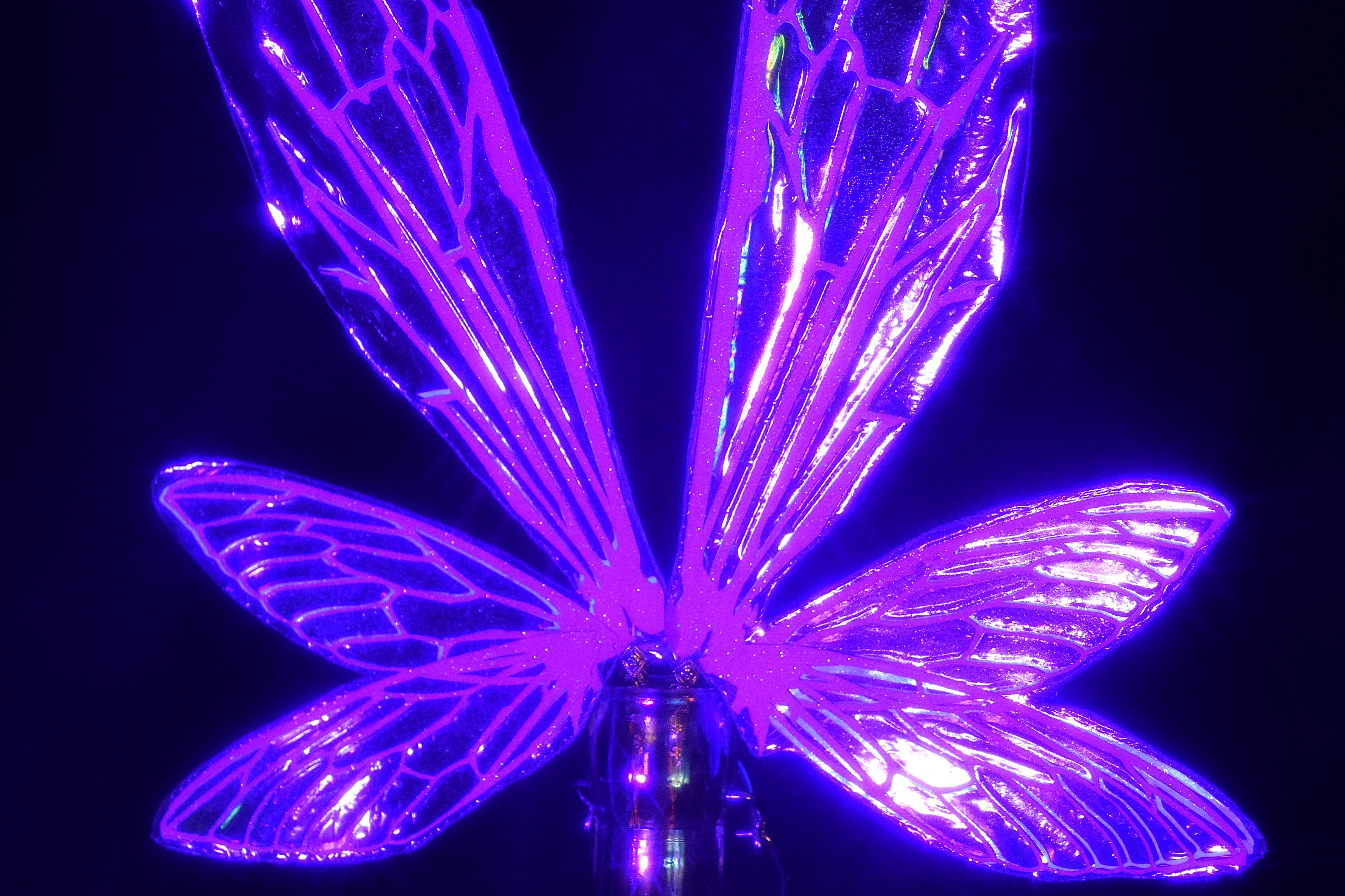 Neon Sprite Fairy Wing Hair Sticks - Static Purple