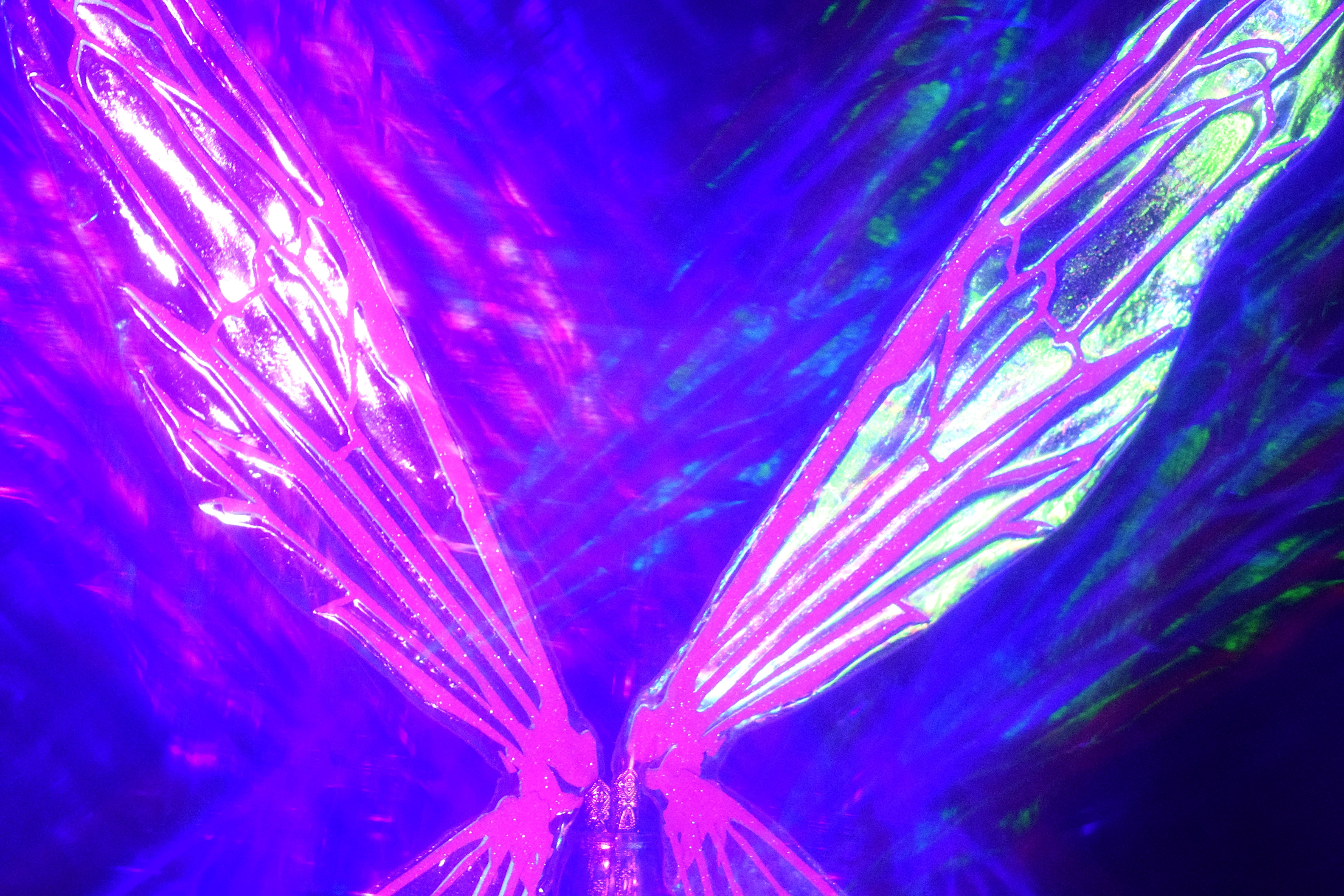 Neon Sprite Fairy Wing Hair Sticks - Static Purple