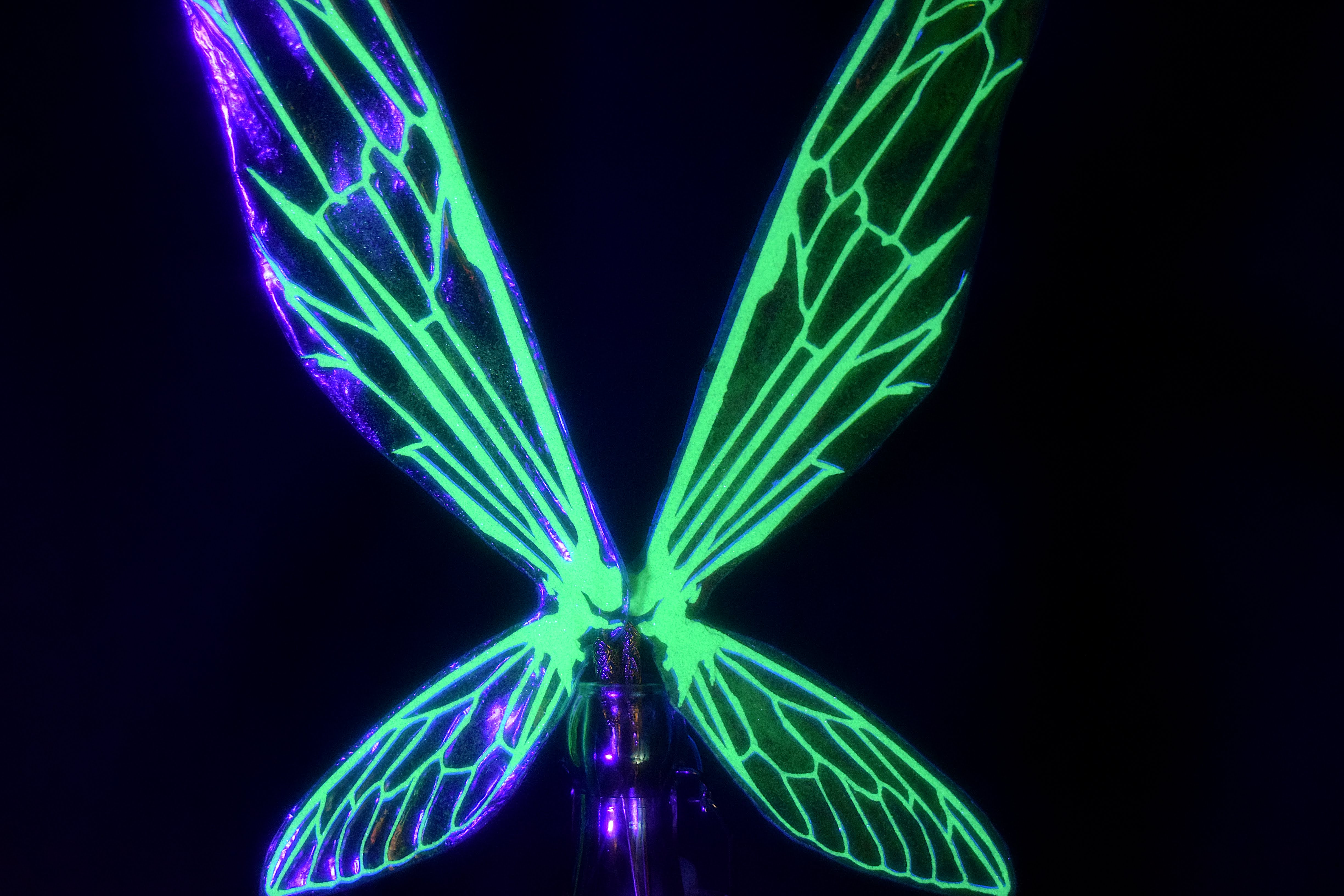 Neon Sprite Fairy Wing Hair Sticks -  Limelight Green