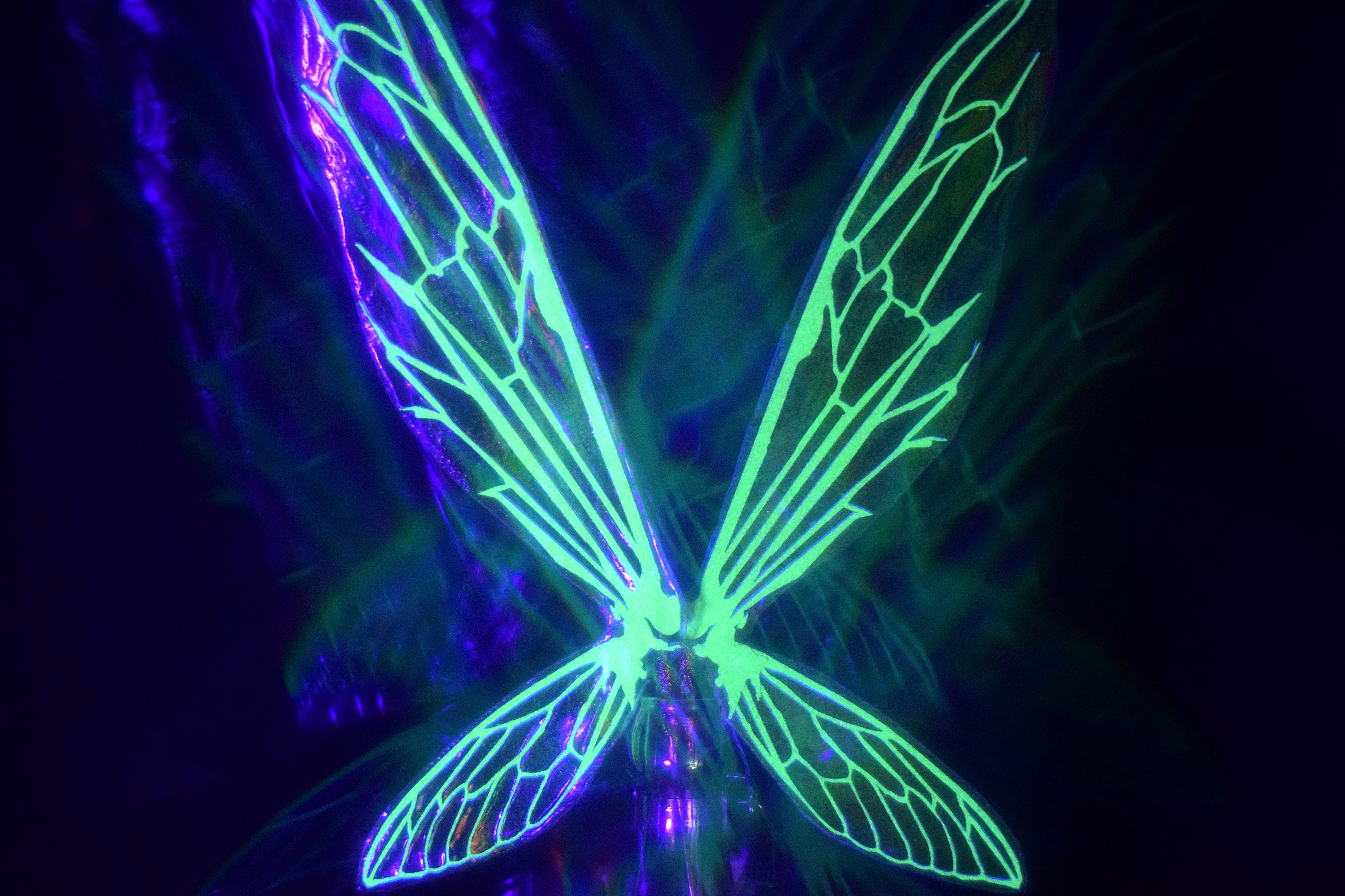 Neon Sprite Fairy Wing Hair Sticks -  Limelight Green